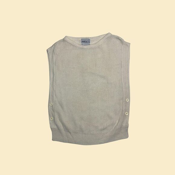 1980s knit poncho vest by Danielle of California, size L cream sweater vest - Picture 1 of 8